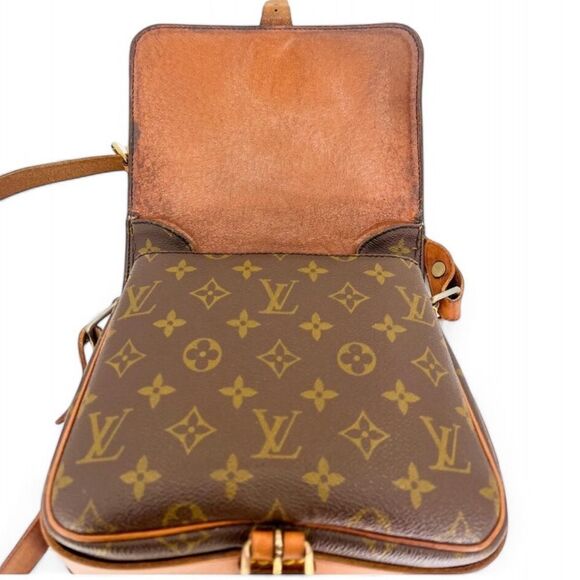 Authentic Vintage LOUIS VUITTON Monogram Cartouchiere MM Brown Printed H… - Picture 13 of 16